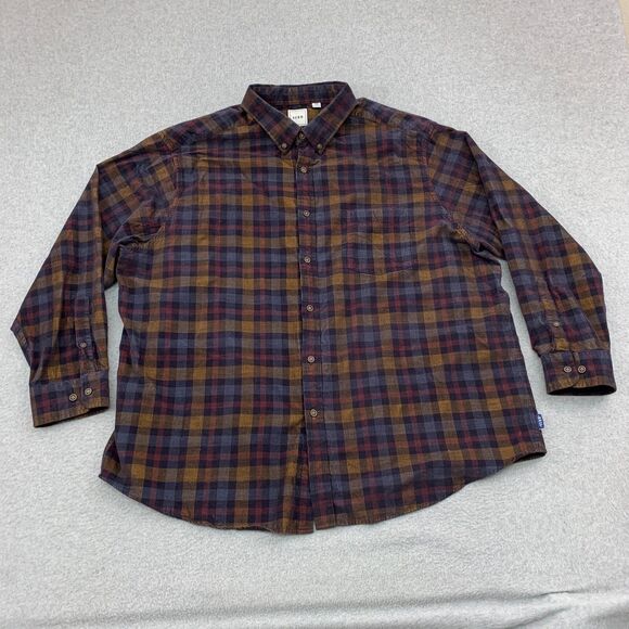 Rowm Other - Rowm Button Shirt Mens 2XB Big & Tall Plaid Velvet Long Sleeve Plaid